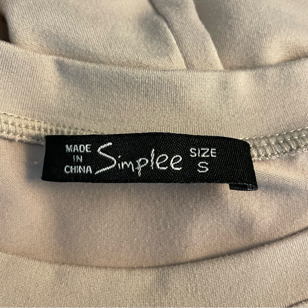 Simplee Solid Beige Super Soft Oversized Crewneck T-Shirt & Biker Shorts Set - Picture 7 of 12